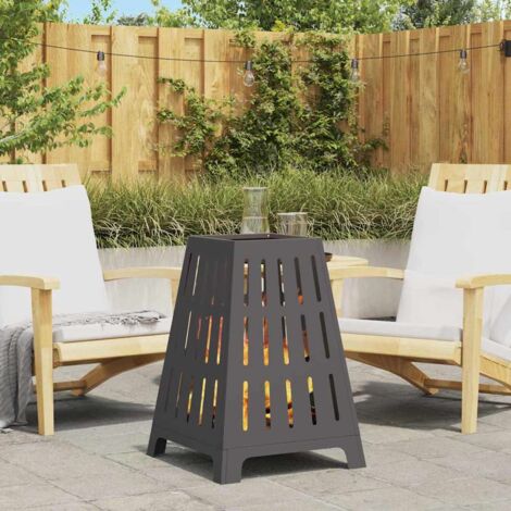 vidaXL  Fire Pit  Black 50 x 50 x 70 cm Steel