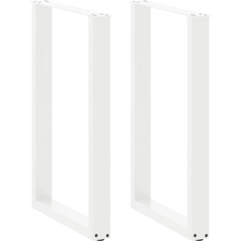 Bartischbeine U-Form 2 Stk. Weiß 60x(90-91) cm Stahl vidaXL
