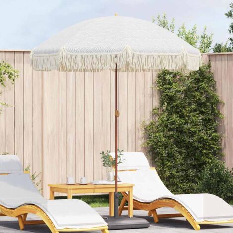 Strandparasol Grau und Weiß 160 x 160 x 196 cm vidaXL
