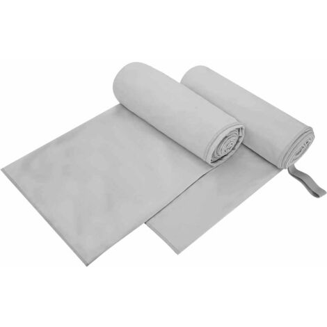 vidaXL Sports Towels 2 pcs Grey 200 x 100 cm Polyester and Polyamide