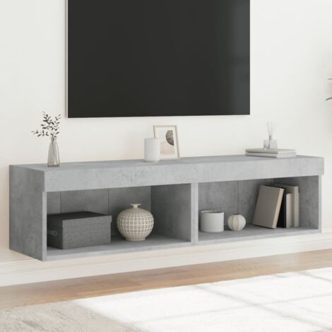 TV-Schränke mit LED-Leuchten 2 Stk. Betongrau 60x30x30 cm vidaXL60399