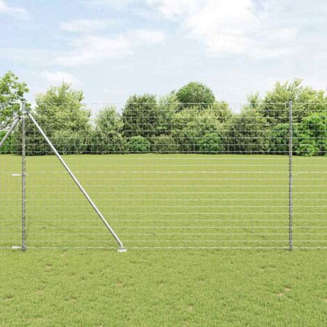 Euro-Zaun mit 7 Spitzpfählen 1,6x10 m aus verzinktem Stahl vidaXL360597