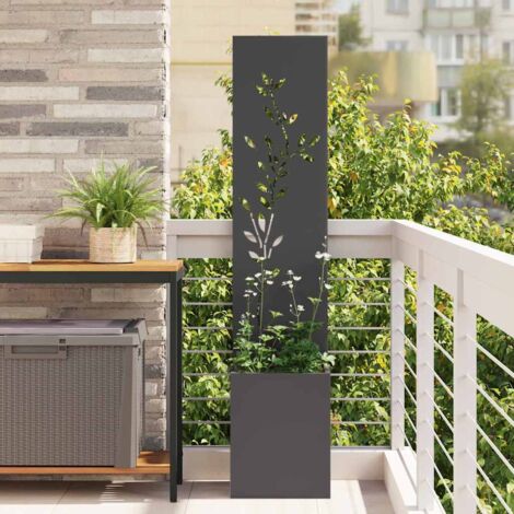 Garten Sichtschutz-Leinwand Floral Schwarz 32 x 140 cm vidaXL
