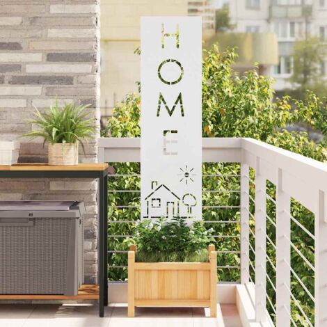 vidaXL  Garden Privacy Screen  White 32 x 140 cm Cold-rolled steel
