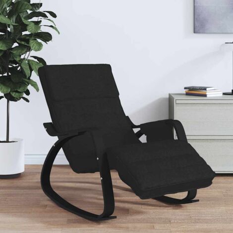 vidaXL Rocking Chair Black Fabric