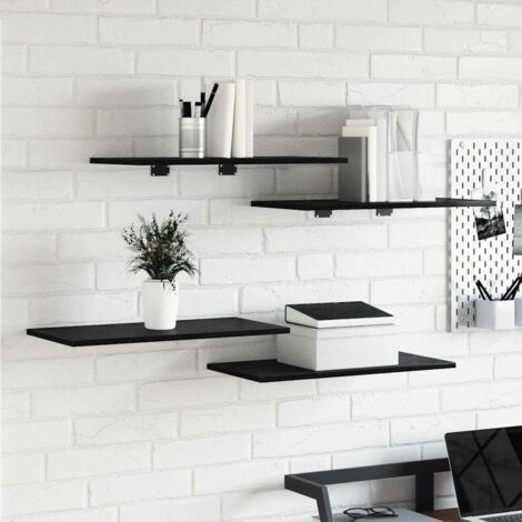 vidaXL  Bookshelf Board  4 pcs Black 60 x 30 x 1.5 cm Engineered Wood