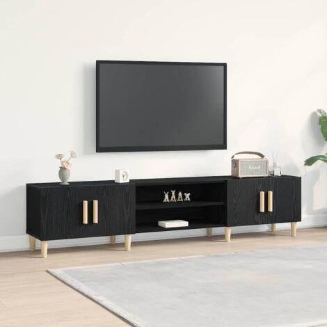 TV-Schrank Schwarz Eiche 180x31,5x40 cm Holzwerkstoff vidaXL588945