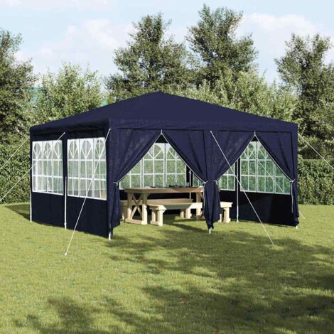 Party-Zelt Blau und Weiß 400 x 400 x 266 cm Polyester und Stahl vidaXL