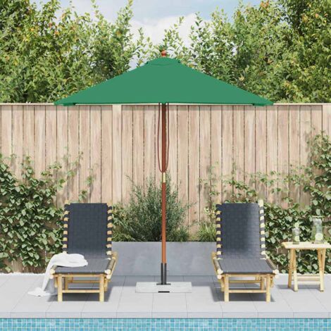vidaXL Outdoor Parasol with Wooden Pole 150x200 cm Green