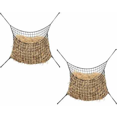 vidaXL Hay Nets 2 pcs Rectangular Black 200x120 cm PP
