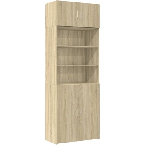 vidaXL Storage Cabinet Sonoma Oak 80x42,5x225 cm Engineered Wood