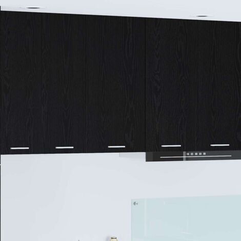 vidaXL  Hanging Cabinet  Riga Black Oak and White 40 x 31 x 80 cm