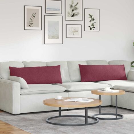 vidaXL  Sofa Pillows  2 pcs Wine Red 120 x 40 cm Fabric