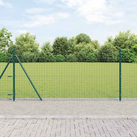 vidaXL Welded Wire Fence with Concrete Base 25 x 1 m (W x H)