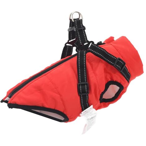 vidaXL Dog Coat Red L28 Fleece and Polyester