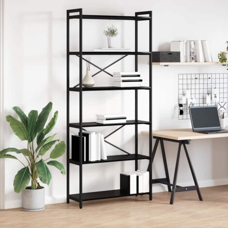 Bücherregal Schwarz Eichen-Optik 80 x 30 x 188 cm Holzwerkstoff vidaXL