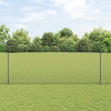 vidaXL Welded Wire Fence with Post 25 x 1.4 m (W x H) PVC-Coated Steel
