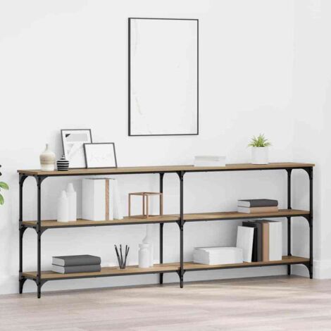 Konsolentisch mit Regal Eiche handwerklich 200 x 29 x 75 cm vidaXL