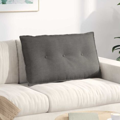 vidaXL Back Pillow Light Grey 80 x 50 cm Corduroy Fabric