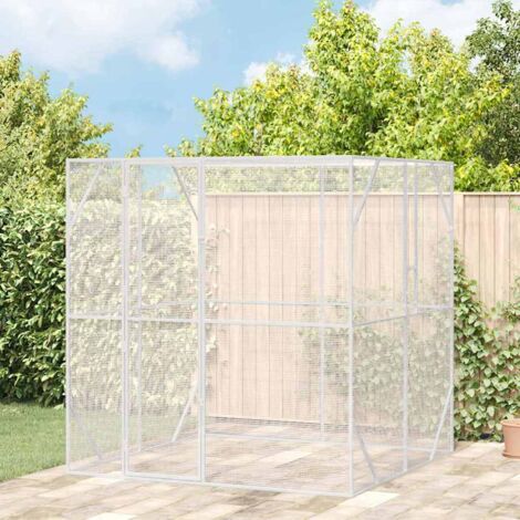 vidaXL Vogelkäfig Anthrazit 209 x 202 x 214 cm Verzinkter Stahl