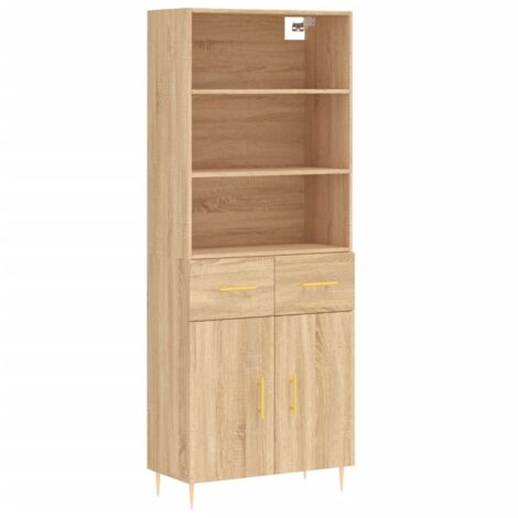 Highboard Sonoma-Eiche 69,5x34x180 cm Holzwerkstoff vidaXL (1/5)