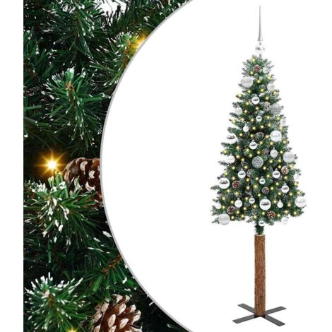 Schlanker Weihnachtsbaum mit 150 LEDs Grün und Weiß 150 cm vidaXL