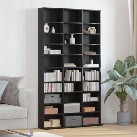 CD-Schrank mit Regal Schwarz Eichen-Optik 101 x 23 x 177,5 cm vidaXL