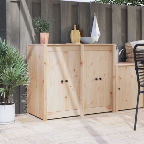 vidaXL Kitchen Door MEPPEL 2 pcs Cream 50 x 9 x 82 cm Solid Pine wood