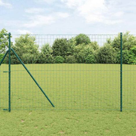 Eurozaun Grün 1,6 x 10 m PVC-beschichtetes Eisen vidaXL