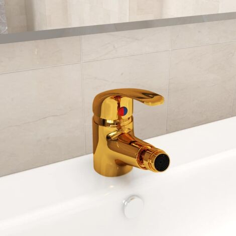 Badezimmer Bidet Mischbatterie Golden 13x12 cm vidaXL
