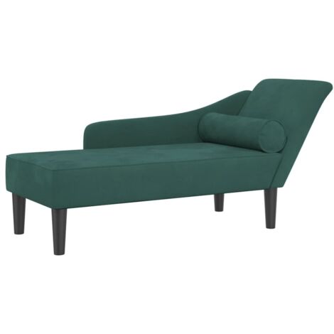 Chaiselongue mit Kissen Dunkelgrün Samt vidaXL962372