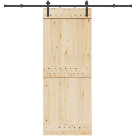 Schiebetürbeschlag-Set 213,5 cm Stahl Schwarz vidaXL203583