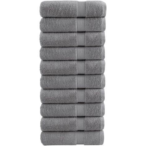Premium-Handtücher SOLUND 10 Stk. Grau 50x100 cm 600 g/m² vidaXL