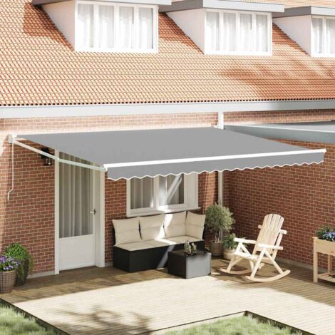 vidaXL Retractable Awning Frame Manual White 500 x 300 cm Aluminium (1/5)
