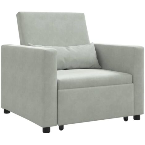 Einzel-Schlafsofa mit Rädern Hellgrau 90 x 165 x 87 cm Samt vidaXL