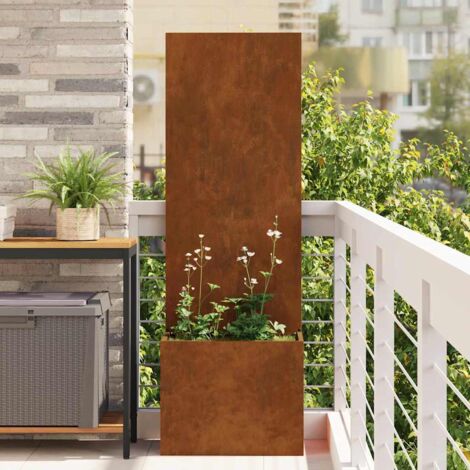 Garten Sichtschutz-Leinwand Rostig 50 x 140 cm Wetterfeststahl vidaXL