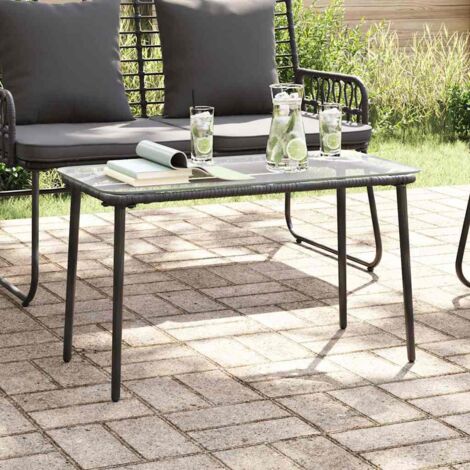 Gartentisch Schwarz 80 x 40 x 45.5 cm Poly Rattan vidaXL