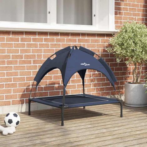 erhöhtes Hundebett Marineblau Stoff, Metall 71 x 64 x 71 cm vidaXL277732