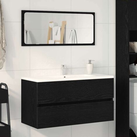 Spülbeckenschrank Schwarz Eiche 90x38,5x45 cm Holzwerkstoff vidaXL
