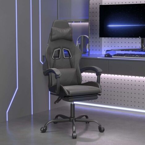 Gaming-Stuhl mit Fußstütze Drehbar Schwarz Kunstleder vidaXL