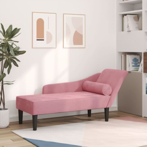 Chaiselongue mit Kissen Rosa Samt vidaXL354066