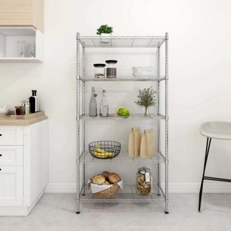 Lagerregal mit 5 Böden 90x35x180 cm Chrom 250 kg vidaXL