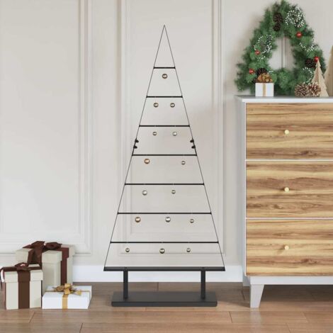 Metall Weihnachtsbaum mit Ständer Schwarz 125 cm Stahl vidaXL