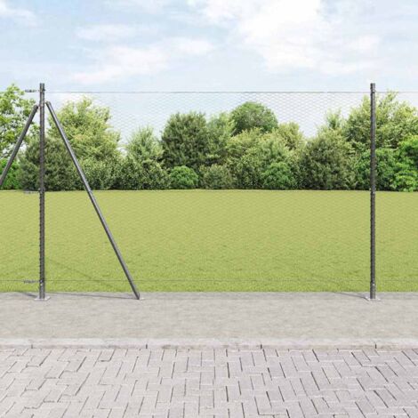vidaXL Welded Wire Fence with Concrete Base 10 x 1.4 m (W x H)