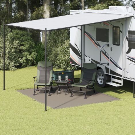 vidaXL Tent Carpet Folding Manual Light Grey 300 x 250 cm Polyethylene