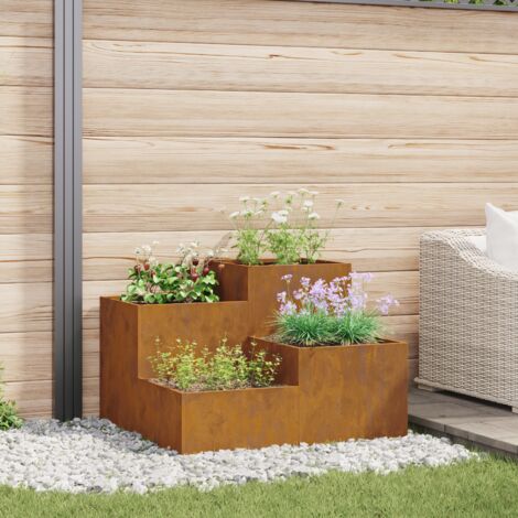 vidaXL Garden Planter Rusty 100 x 100 x 60 cm Weathering Steel