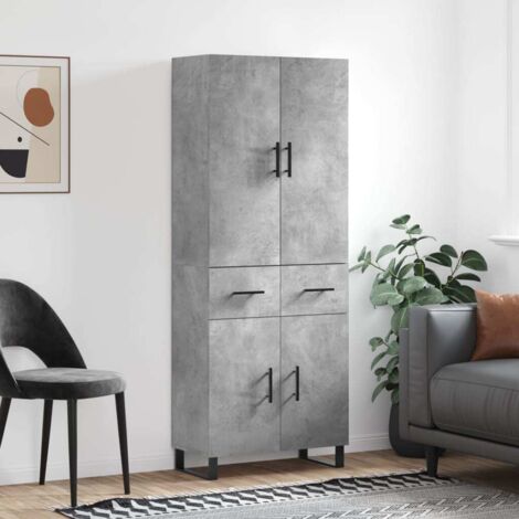 vidaXL Highboard Concrete Grey 69,5x34x180 cm Engineered Wood (1/5)