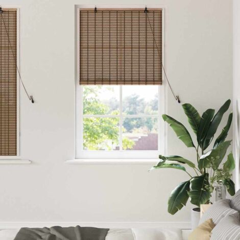 Fensterjalousie Geometrisch Braun 90 x 160 cm Bambus vidaXL
