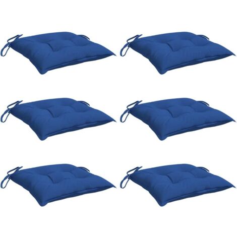 vidaXL Chair Cushions 6 pcs Blue 40x40x7 cm Oxford Fabric