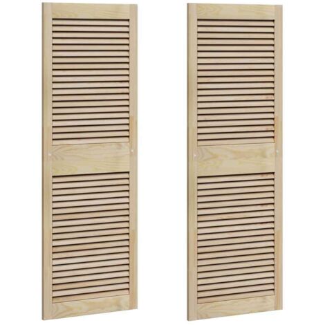 Schranktür 2 pcs Natur 140,5 x 2,1 x 49,5 cm Massivholz Kiefer vidaXL